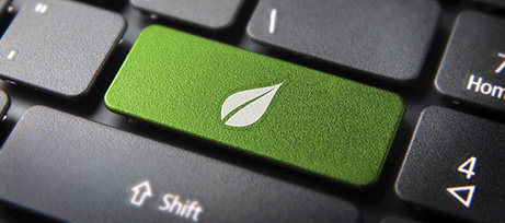 Un clavier avec une touche 'éco-responsable' pour une démarche de sobriété numérique